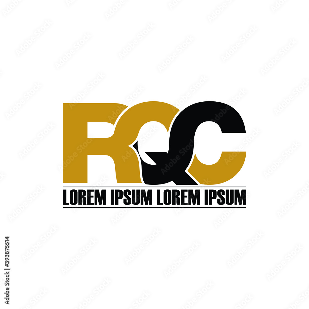 RQC letter monogram logo design vector