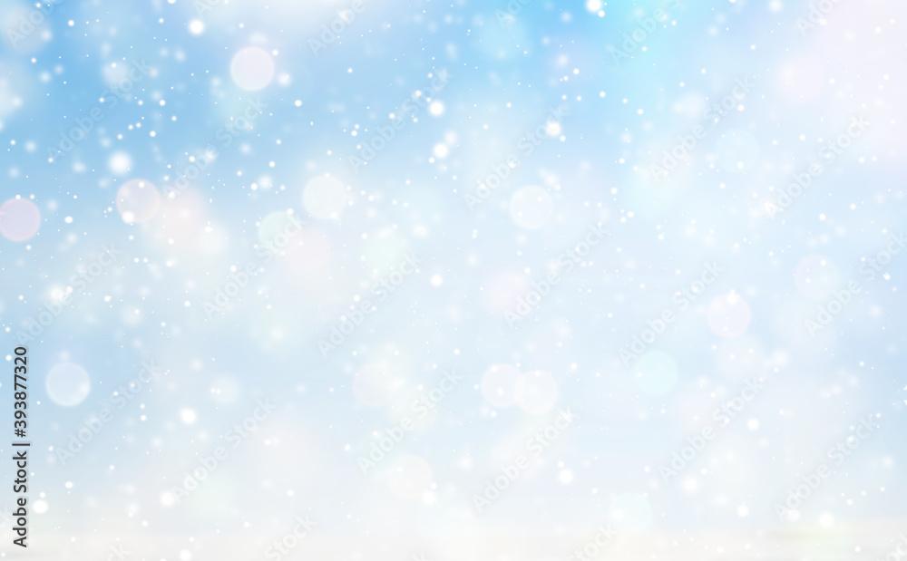 light blue white winter snowflakes background 3d-illustration