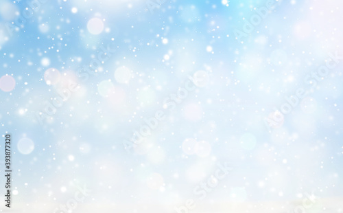 light blue white winter snowflakes background 3d-illustration