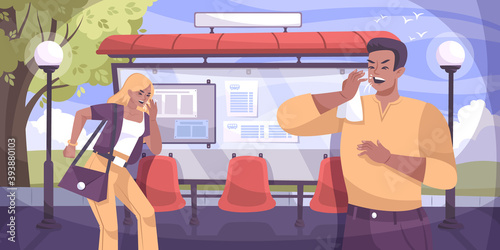 Bus Stop Coughing Composition