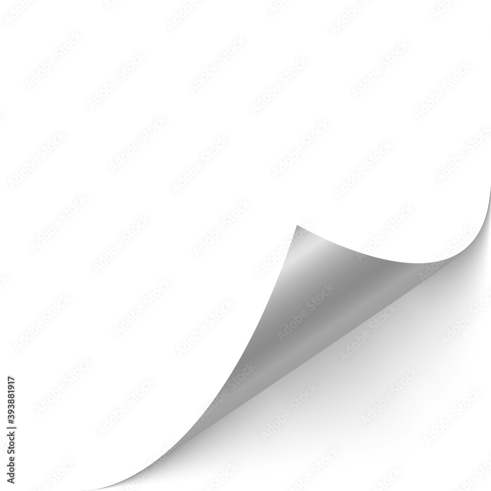 Curved page corner. Curved page corner.