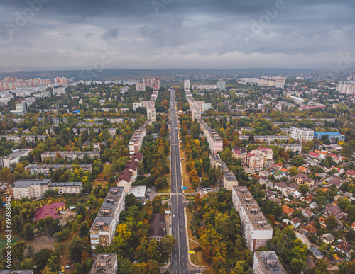 Obraz na płótnie Chisinau, the capital city of Republic of Moldova. Panoramic view from a drone. w salonie