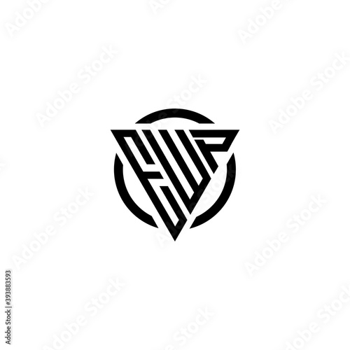Initial letter EWP triangle logo monogram simple modern vector 