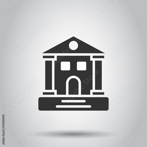 Building icon in flat style. Town skyscraper apartment vector illustration on white isolated background. City tower business concept.