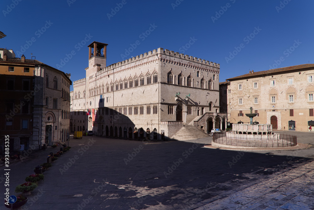 Perugia 4th November square with a view of the Palazzo dei Priori