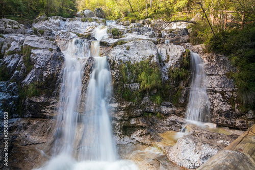 Landscape and  waterfall at Cadini del Brenton - Sospirolo - Italy