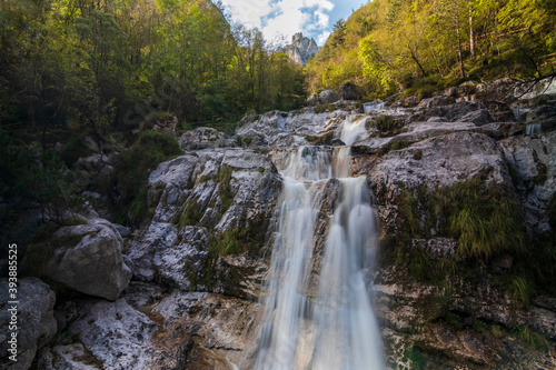 Landscape and waterfall at Cadini del Brenton - Sospirolo - Italy