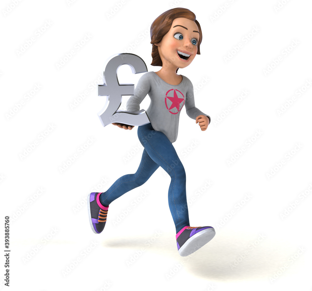 Fun 3D illustration of a cartoon teenage girl Fun 3D illustration of a cartoon teenage girl