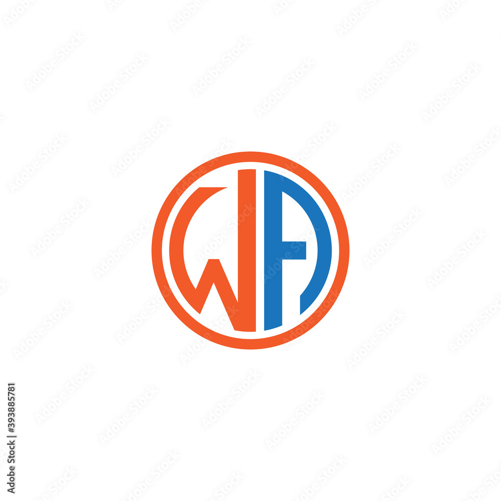 wa letter logo in a rounded shape of white background wa letter logo in a rounded shape of white background