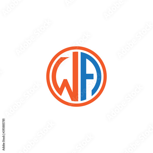 Free Download wa letter logo in a rounded shape of white background  - GFXLoad