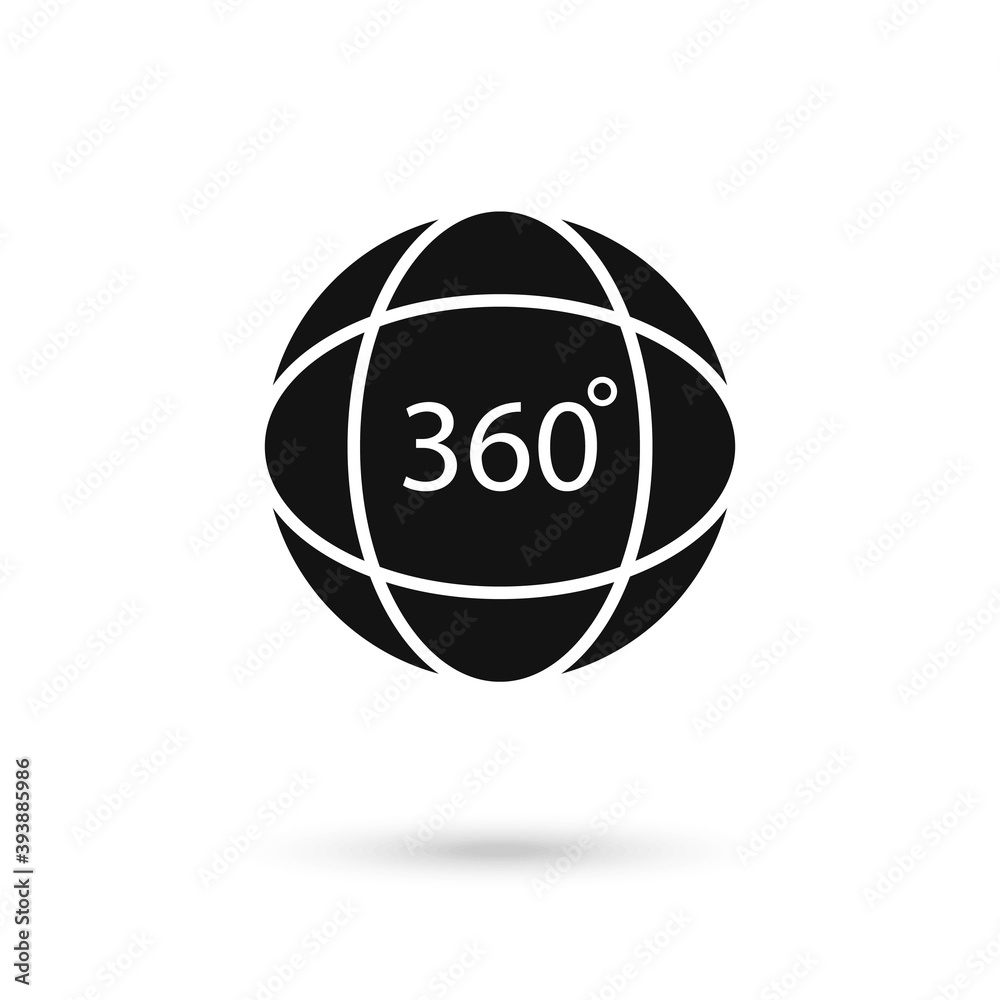 Black Rotation angle 360 degrees vector icon. Vector illustration for web and mobile app Black Rotation angle 360 degrees vector icon. Vector illustration for web and mobile app
