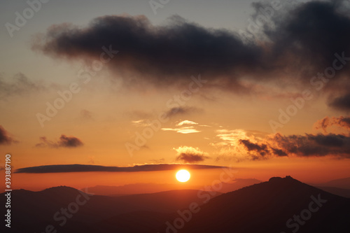 La Maliciosa, La Bola del Mundo, Navacerrada, La Pedriza, El Yelmo and the oak forests in autumn in the Sierra de Guadarrama National Park. Madrid's community. Spain photo