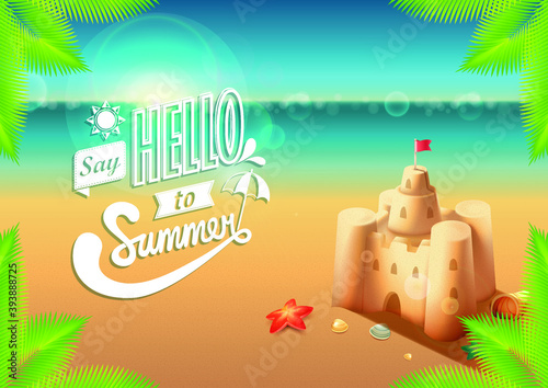 Hello summer design vector illustration