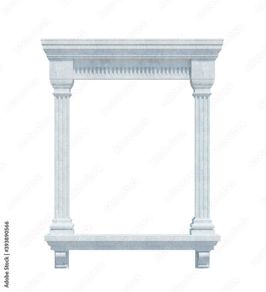 Obraz premium 3d Render Building Structure On White