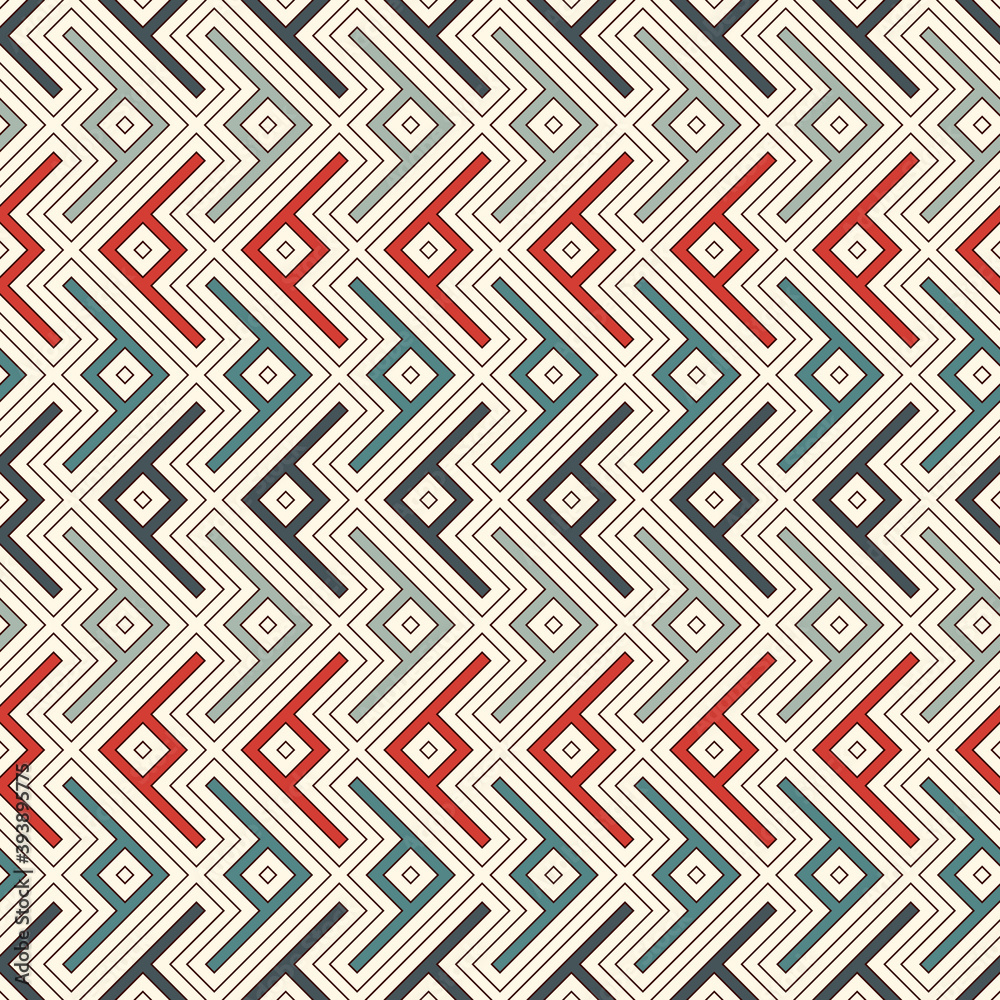 Ethnic, tribal seamless surface pattern. Repeated symbols background. Ancient folk ornament. Geometric figures motif. Geo abstract wallpaper. Digital paper, textile print. Vector art / illustration Ethnic, tribal seamless surface pattern. Repeated symbols background. Ancient folk ornament. Geometric figures motif. Geo abstract wallpaper. Digital paper, textile print. Vector art / illustration