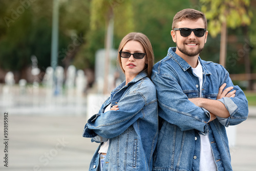 Young couple with stylish s...