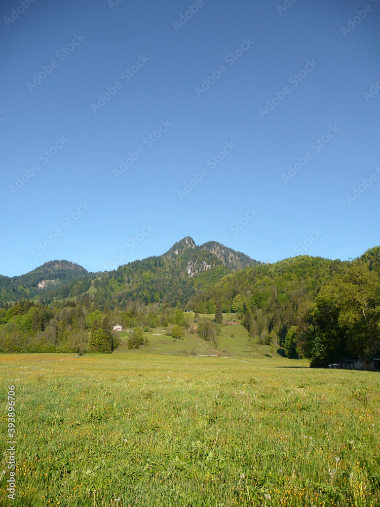 Obraz premium Mountain tour to Brauneck mountain, Bavaria, Germany