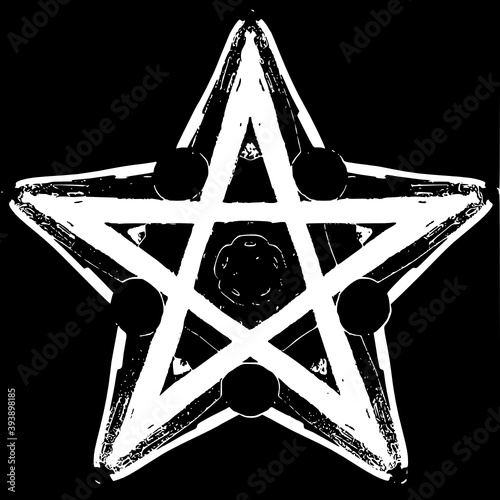 Decorative geometric five-pointed star