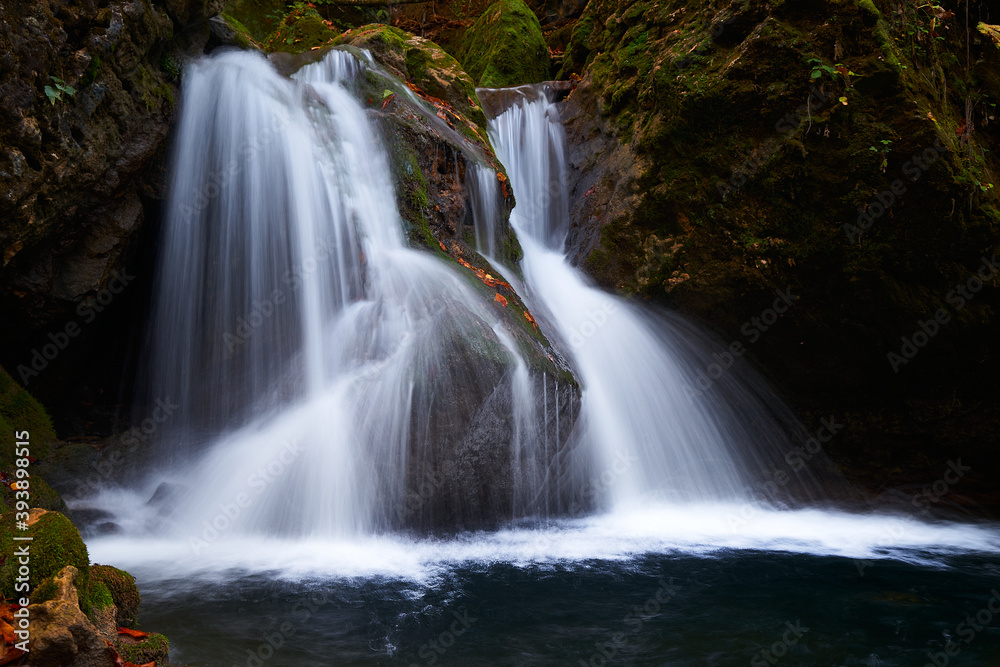 Waterfall on a mountain river.