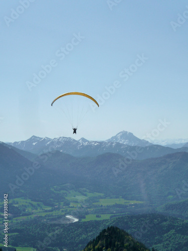 Paragliding at Brauneck mountain, Bavaria, Germany