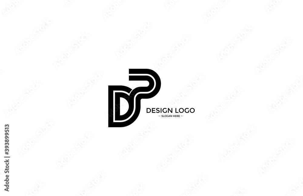 Logo Typography Initial Letter DP Linear Monogram Font Vector Logo Typography Initial Letter DP Linear Monogram Font Vector