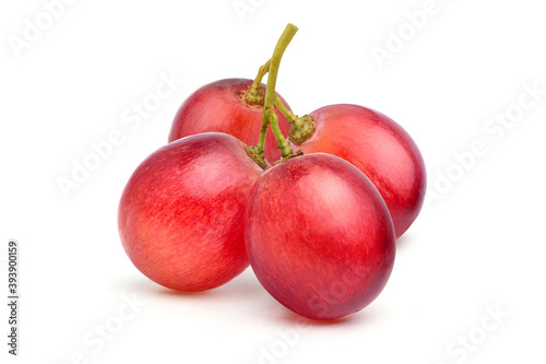 Close-up Ripe Red grape isolated on white background. Clipping path