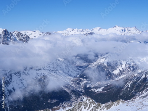 A view of the french alps at Grand Montets, Argentières. © Yann Vernerie