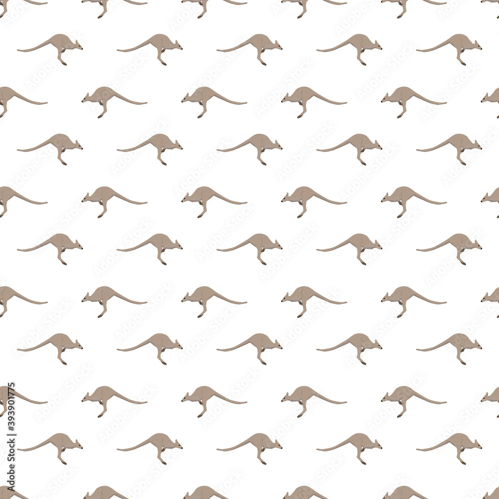 seamless pattern with a kangaroo on a transparent background