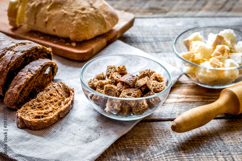 Sliced rye bread on wooden table background Sliced rye bread on wooden table background