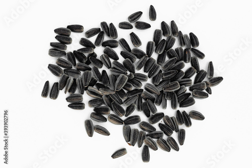 Obraz na plátně Sunflower seeds on white background