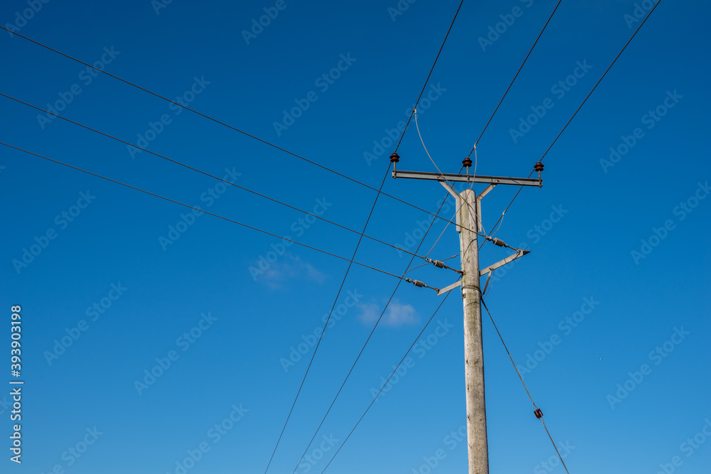 Telegraph pole wire junction