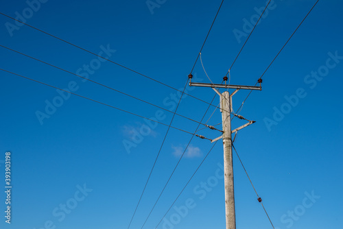 Telegraph pole wire junction