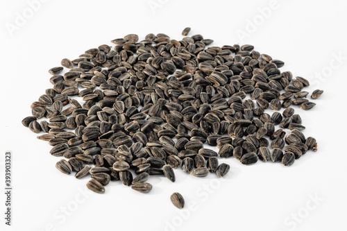 Obraz na plátně Sunflower seeds on white background