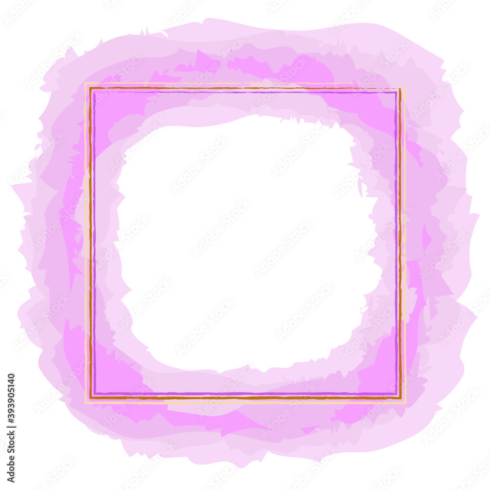 Abstract watercolor pink frame for invitation or photo, vector graphic ...