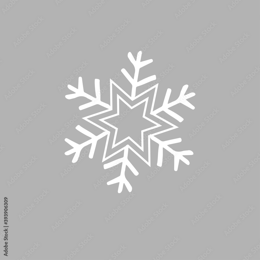 Naklejka Snowflake icon. Sign design. Snowflake Vector Christmas Icon Snow isolated on gtey background