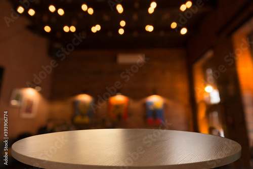 Table top counter Bar restaurant background abstract