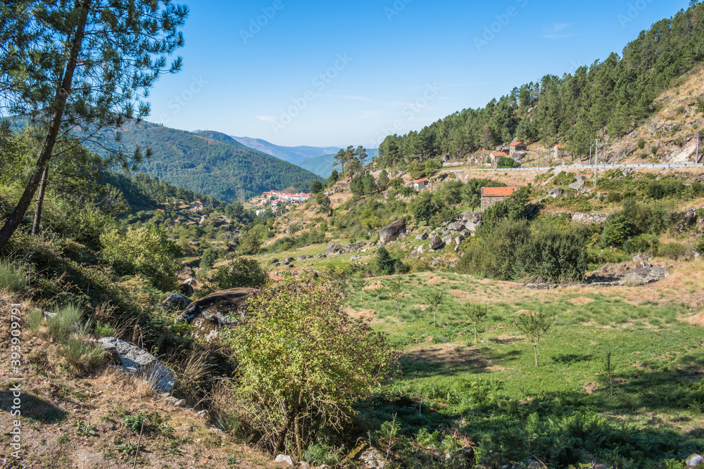 Rustic and isolated landscape in Loriga, with mountains in the Serra da Estrela Natural Park, PORTUGAL