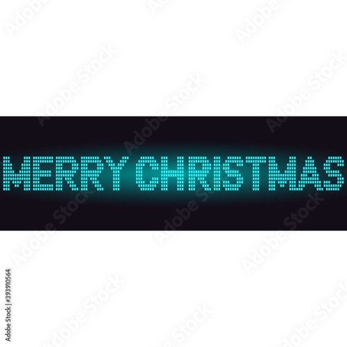 Merry Christmas. Glowing pixels on a dark background. Vector illustration.
