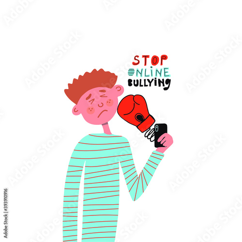 vector concept about stop online bullying 