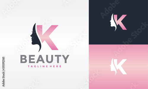 initial K beauty face logo