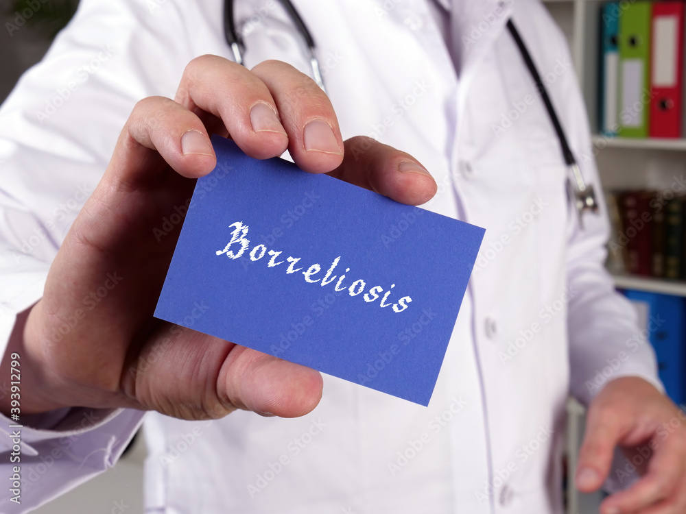 Medical concept about Borreliosis with sign on the page. Medical concept about Borreliosis with sign on the page.