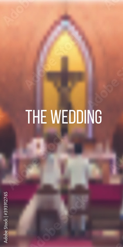 
The wedding ceremony in the church and the cross