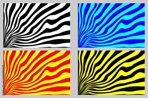 Rays - abstract striped background - vector set