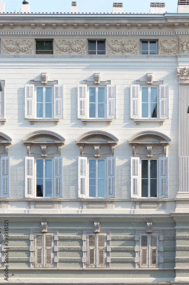 City detail of Trieste in Italy, a nice neoclassical building City detail of Trieste in Italy, a nice neoclassical building