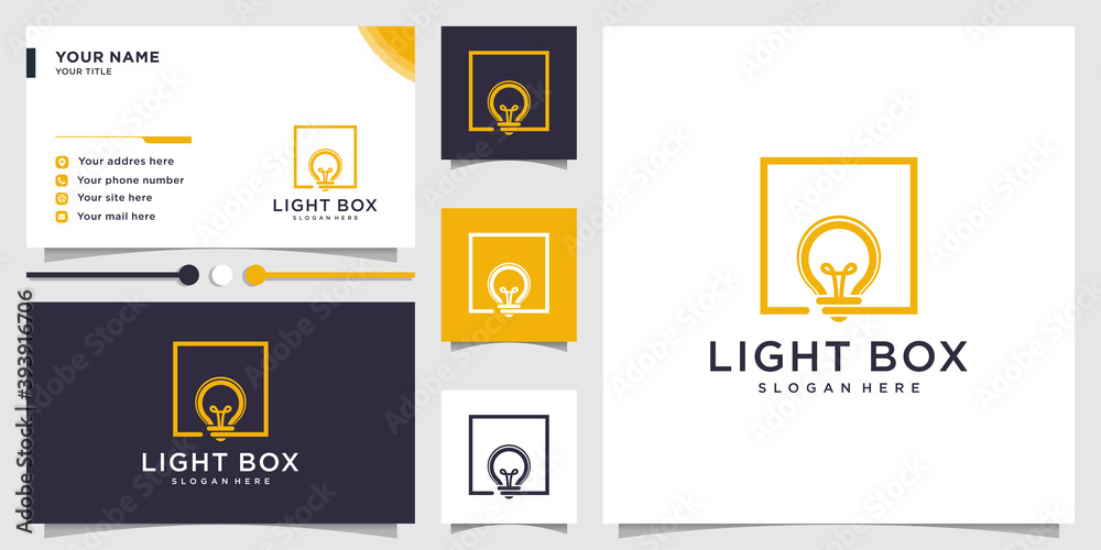Light box logo with modern unique concept and business card design Premium Vector Light box logo with modern unique concept and business card design Premium Vector