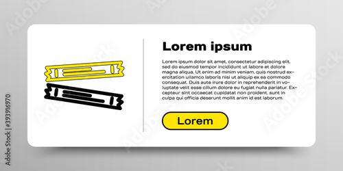 Line Sugar stick packets icon isolated on white background. Blank individual package for bulk food products as coffee, salt, spices. Colorful outline concept. Vector.