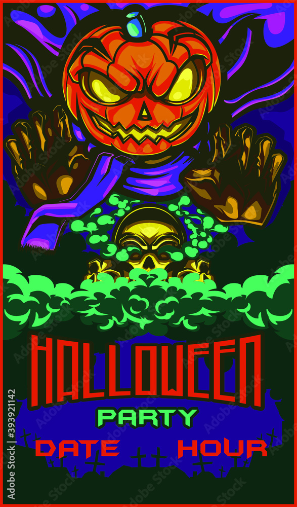 halloween poster vector illustration for party