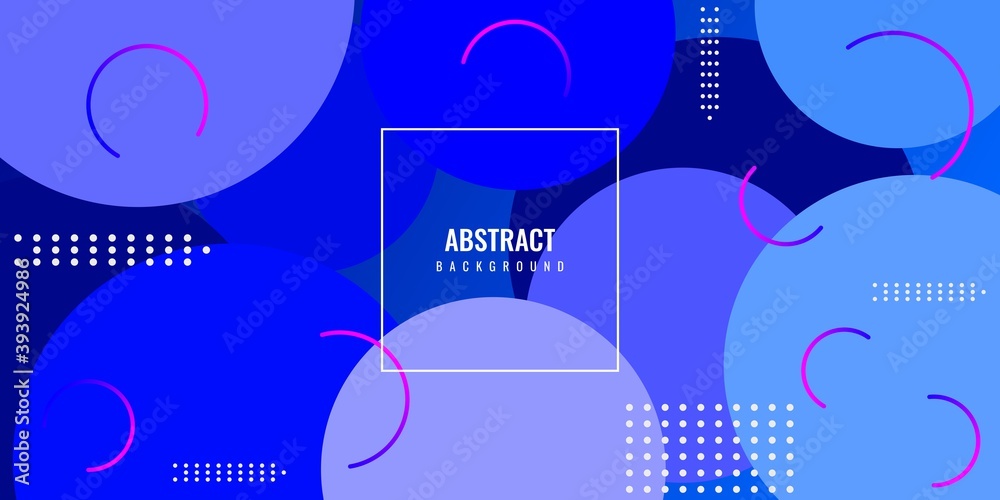 Modern geometric abstract background with blue circle shape. Vector illustration