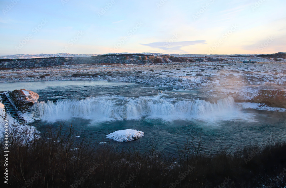 Obraz premium The Beautiful Waterfall Faxifoss in Iceland, Europe
