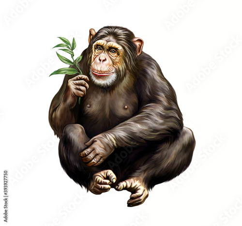 Canvas-taulu The chimpanzee (Pan troglodytes)